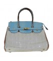 Cream deluxe crocodile pattern handbag