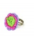 Green crochet flower ring