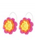 Flower crochet earrings pink
