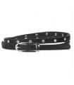 Black suede skinny belt embellished 