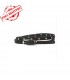 Black suede skinny belt embellished 
