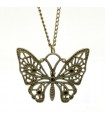 Bronze antique butterfly necklace
