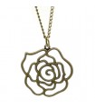 Bronze vintage rose necklace