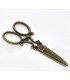 Bronze vintage charm scissor necklace