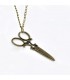 Bronze vintage charm scissor necklace