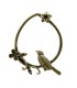 Bronze tone bird stand necklace