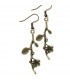 Bronze branch and flower earrings