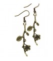 Bronze Ohrringe mit Blumen und Blätter