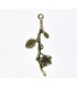 Bronze Ohrringe mit Blumen und Blätter