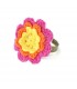 Yellow crochet flower ring