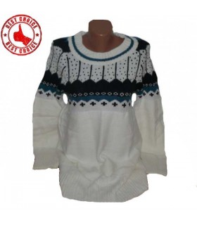 Knitted dress sweater norwegian pattern