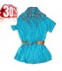 Turquoise fashion tunic with scarf