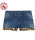 Leopard print short jeans