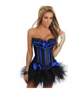 Sexy corset with blue lace