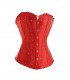 Red rhinestones satin corset