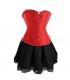 Corset satin rouge strass