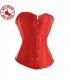 Corset satin rouge strass