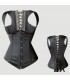 Underbust black satin corset