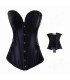 Simple black satin front closure corset