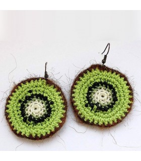 Crochet boucle d'oreille style kiwi