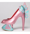 Metallic pink and blue butterfly architectural shoes