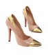 Rosa elegante dettaglio scarpa d'oro
