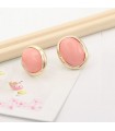 Pink oval fashion earrings