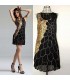 Fashionable embellished leopard Print and beads dress