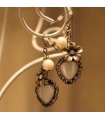 Beauty retro heart shaped flower earrings