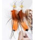Feather yellow fashion earrings