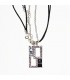 Rectangular necklace with stones