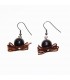 Small ball brown with bow earrings
