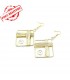 Square golden earrings