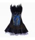 Peacock feathers embellished Corset