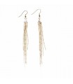 Golden long chains with rhinestones earrings