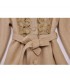 Capelli cony beige impreziosito lana cappotto