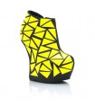 Neon geometric style no heel boots