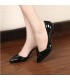 Classic mid heel black color shoes
