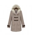 Elegant hooded wool coat