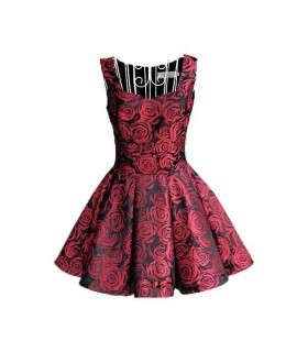 Red rose chic dress
