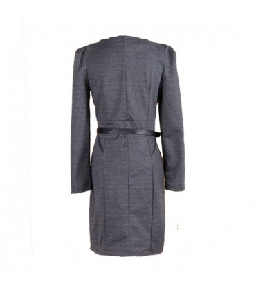 Long sleeve grey etui dress Color Gray Size M