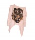 Extra-soft cropped tiger pink sweater