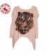 Extra-soft cropped tiger pink sweater
