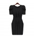 Black short sleeves  zipper dress