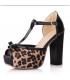Leopard sandales à talons chunky