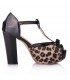 Leopard chunky heel sandals
