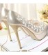 Elegant embellished stones peep toe shoes