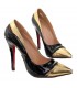 Élégantes chaussures à la mode noir et or