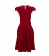 Red chiffon pleated dress