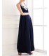 Dark blue paillette long dress
